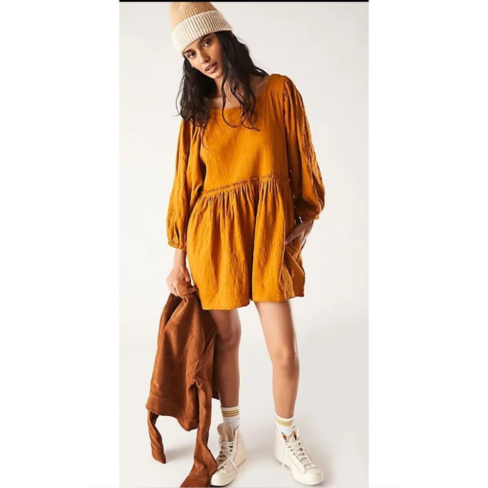 Free People Mustard Yellow Beyond Obsessed Romper